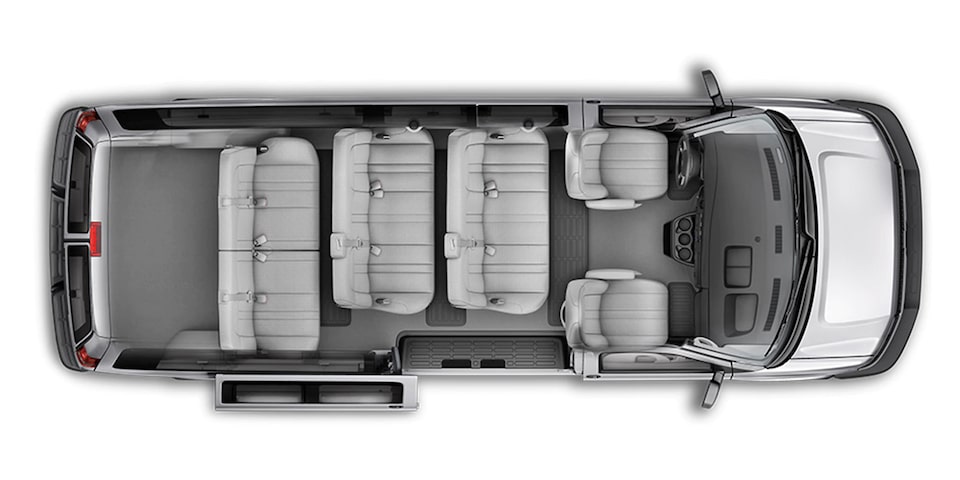 Chevrolet Express 2019, camioneta van, con capacidad interior para 12 pasajeros