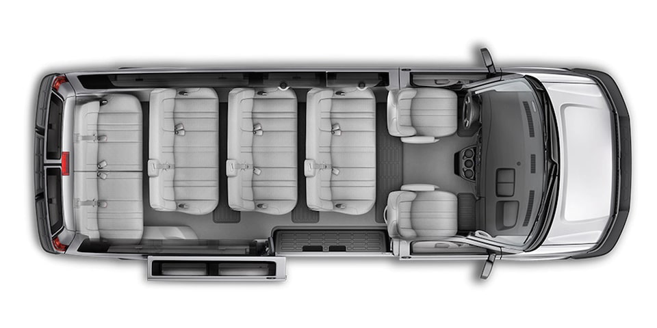 Chevrolet Express 2019, camioneta van, con capacidad interior para 15 pasajeros